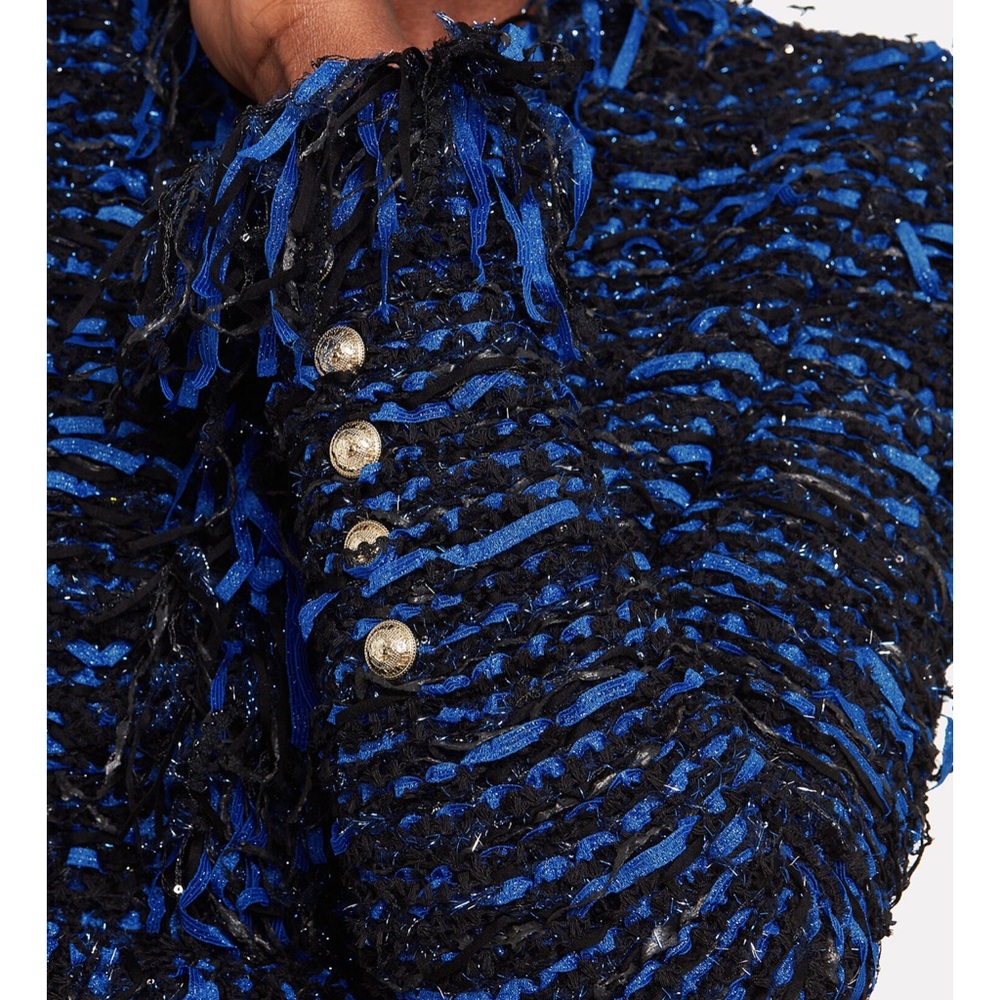 Balmain blazer suit Fringed Glitter Bouclé Jacket 🖤 - Picture 5 of 15